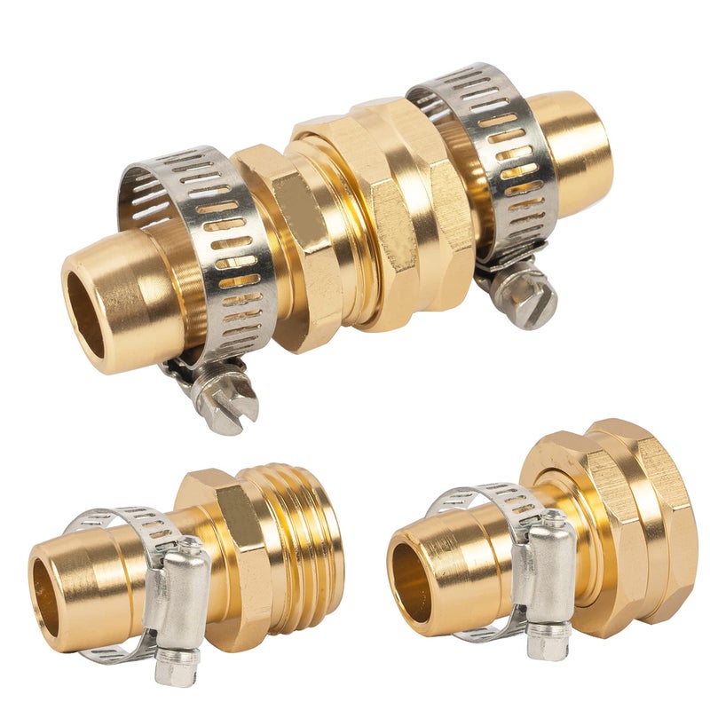 Hourleey Garden Hose Repair Connector with Clamps, Fit for 3/4" or 5/8" Garden Hose Fitting, 2 Set - Image 4